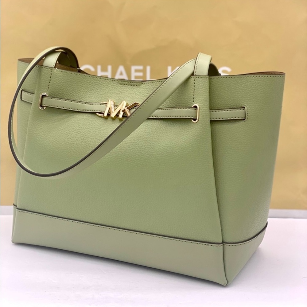 Michael Kors Reed Large Tote Shoulder Bag Light Sage - Picture 2 of 11